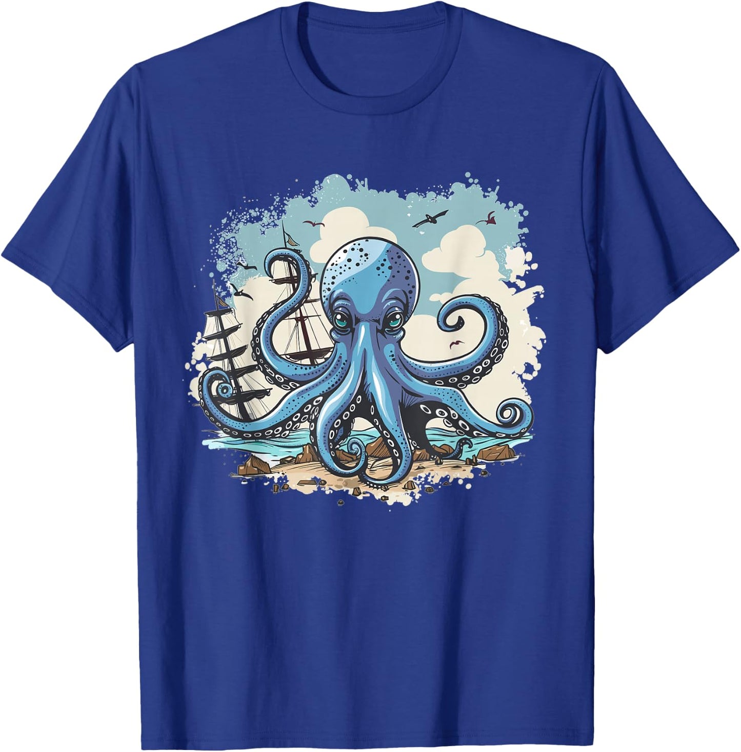 Cute Octopus Art I Kids Octopus T-Shirt - T-Shirt | Royal