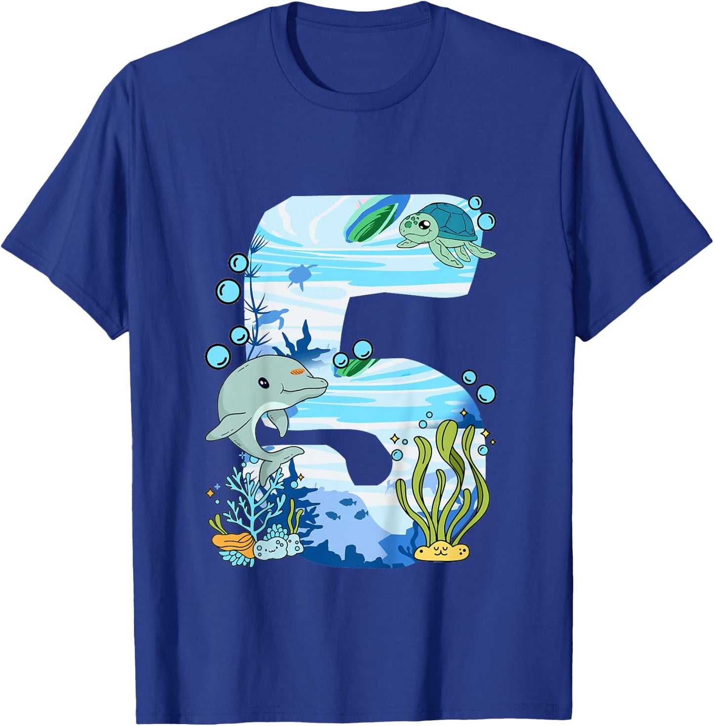Unterwasser 5 Jahre Alt - Delfin Und Schildkröte 5. T-Shirt - T-Shirt | Royal