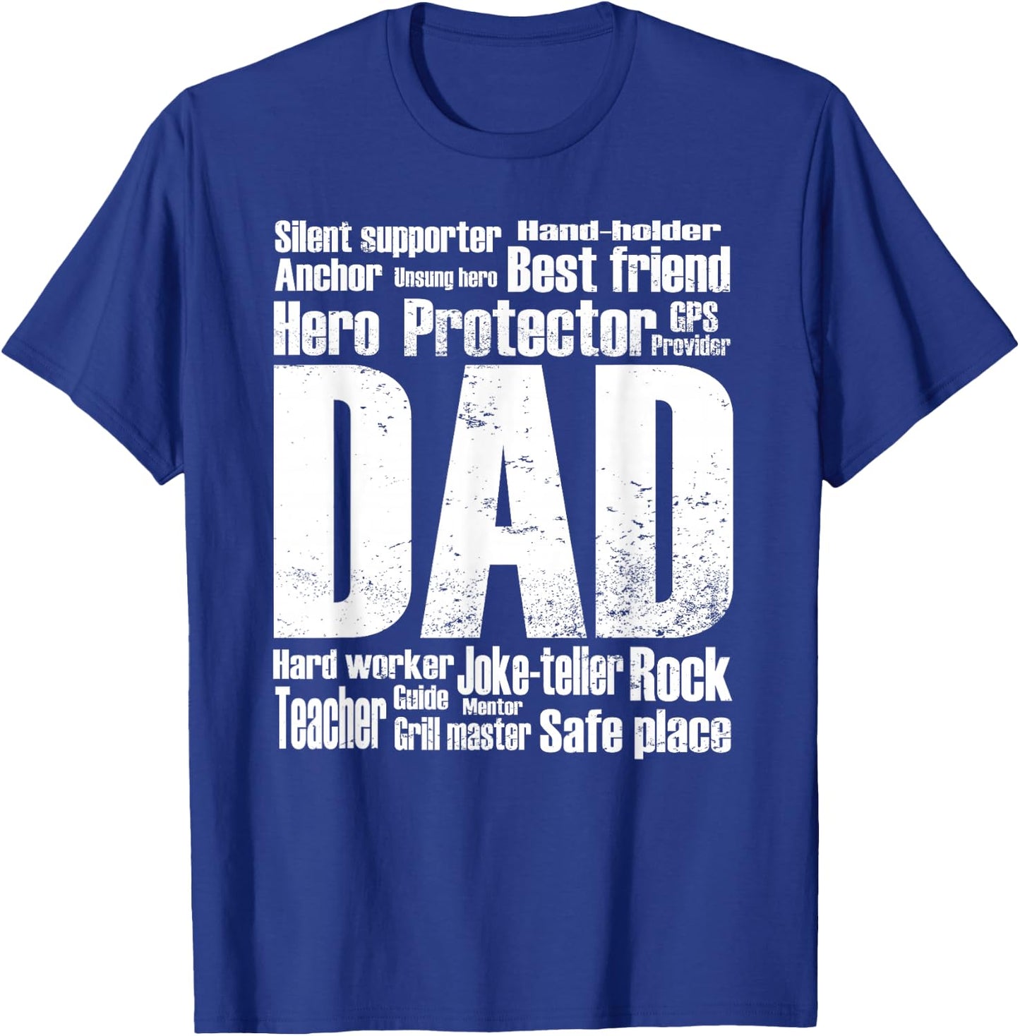 Funny Dad Meaning Word Collage Vintage Style Father's Day T-Shirt - T-Shirt | Royal