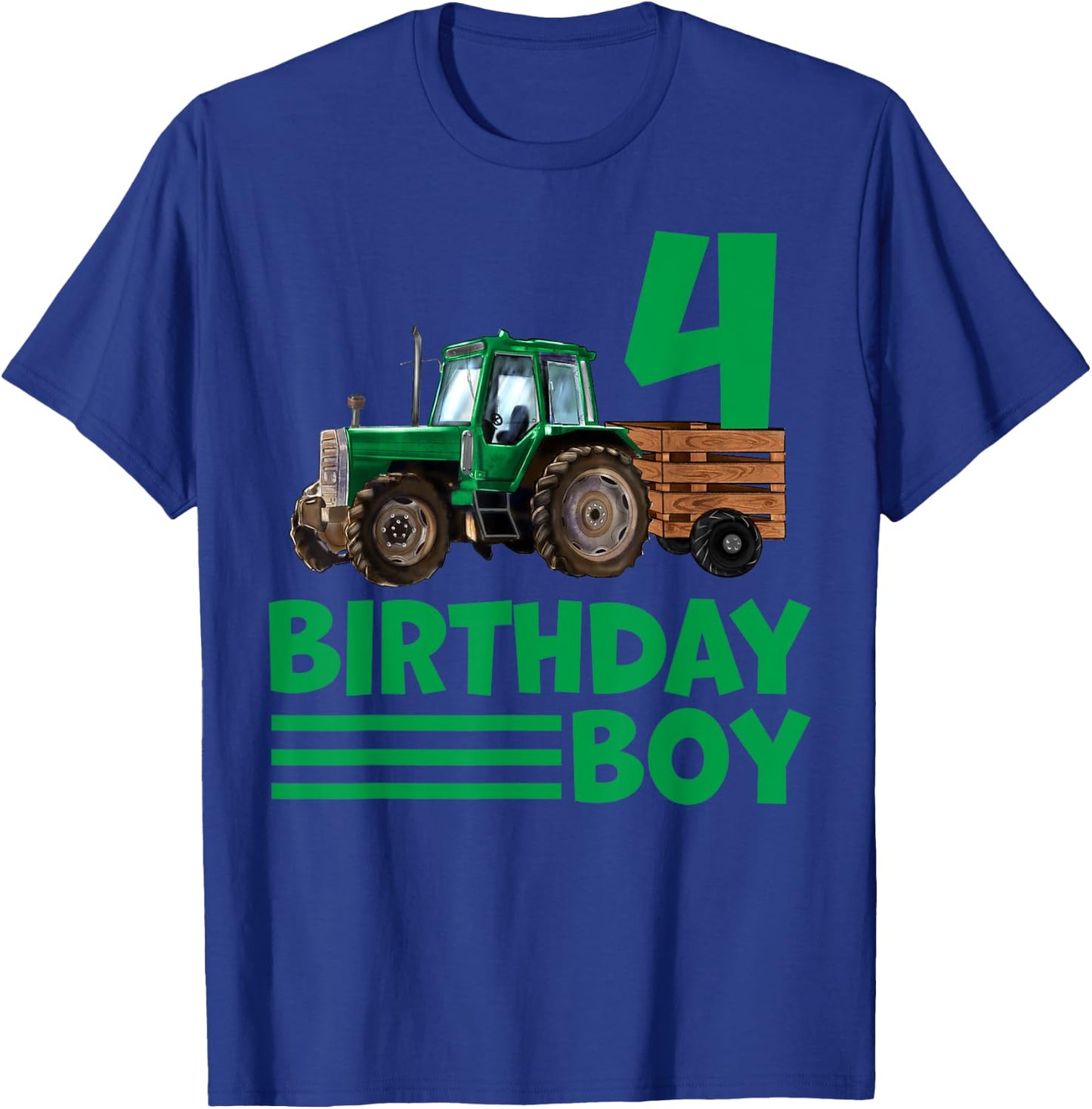 I'm 4 Years Old Farmer Tractor It's My 4th Birthday Boy T-Shirt - T-Shirt | Royal