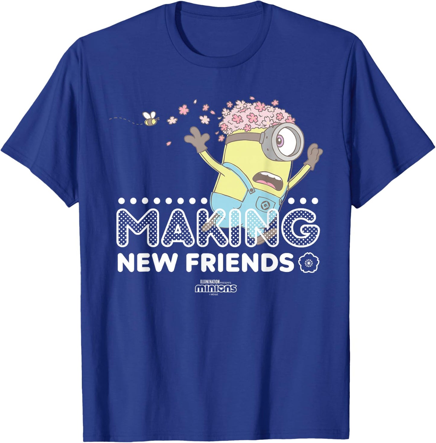 Minions Stuart and Bees Making New Friends T-Shirt - T-Shirt | Royal