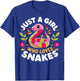 Snake Girl - I Love Snakes - Woman Snakes T-Shirt - T-Shirt | Royal