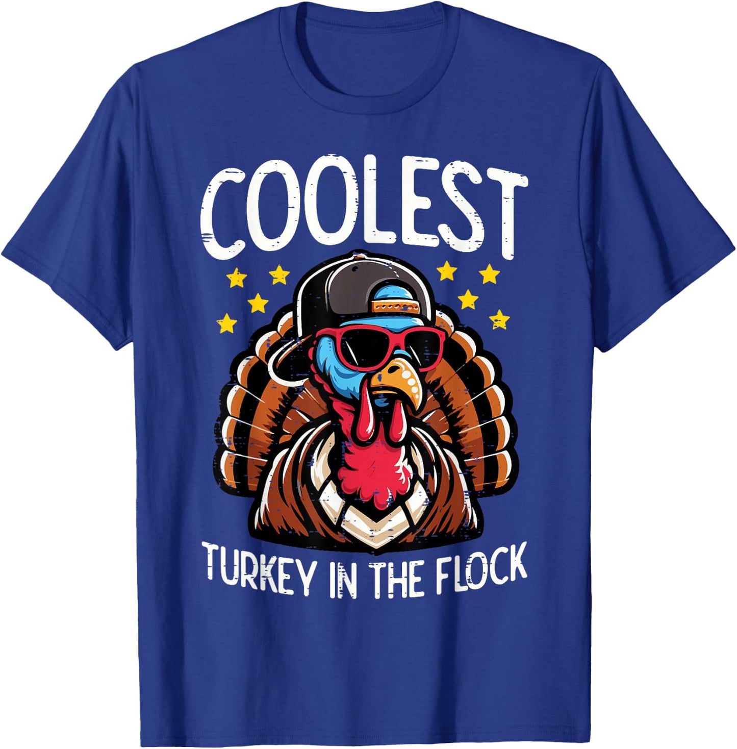 Thanksgiving Coolest Turkey In Flock Turkey Boys Kid Toddler T-Shirt - T-Shirt | Royal