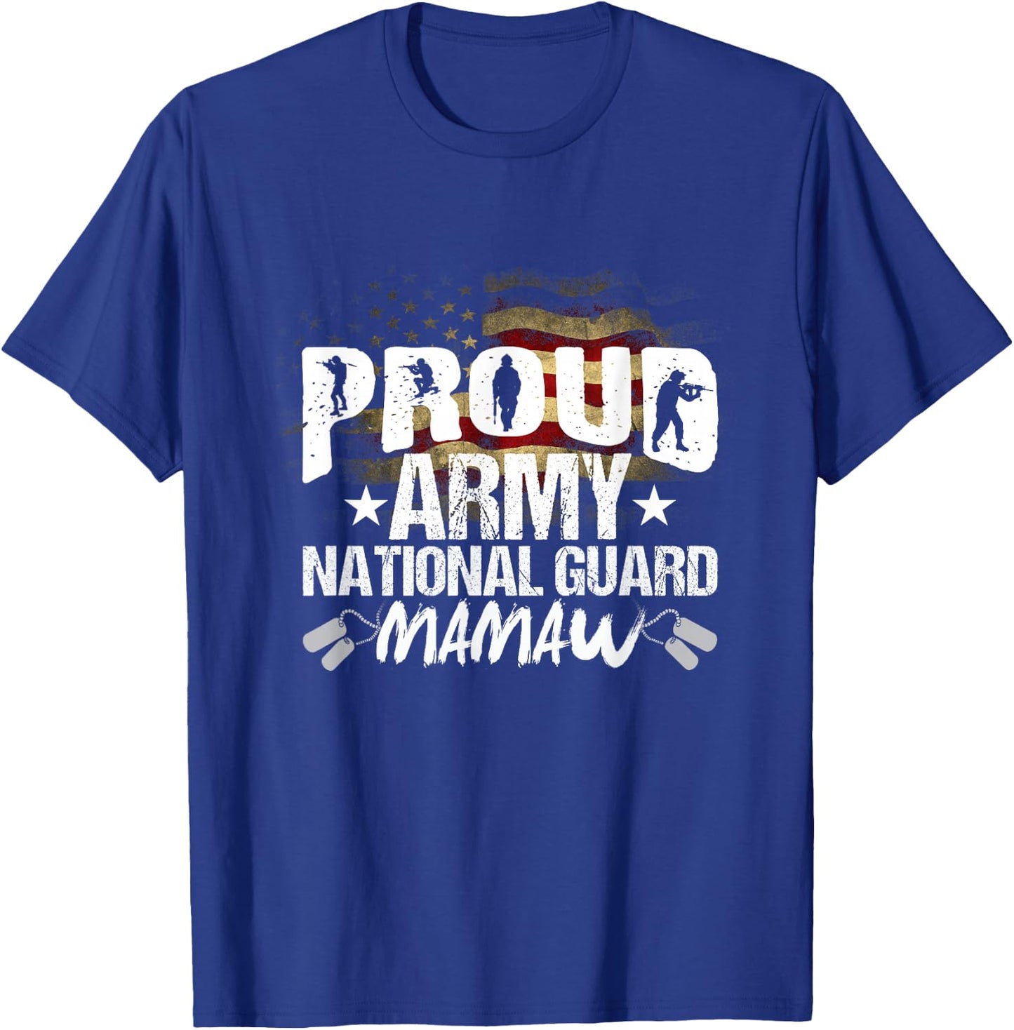 Proud Army National Guard Mamaw Veteran On 4th July T-Shirt - T-Shirt | Royal