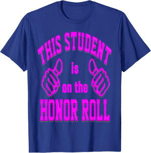 Bold Lettering Honor Roll T-Shirt - T-Shirt | Royal