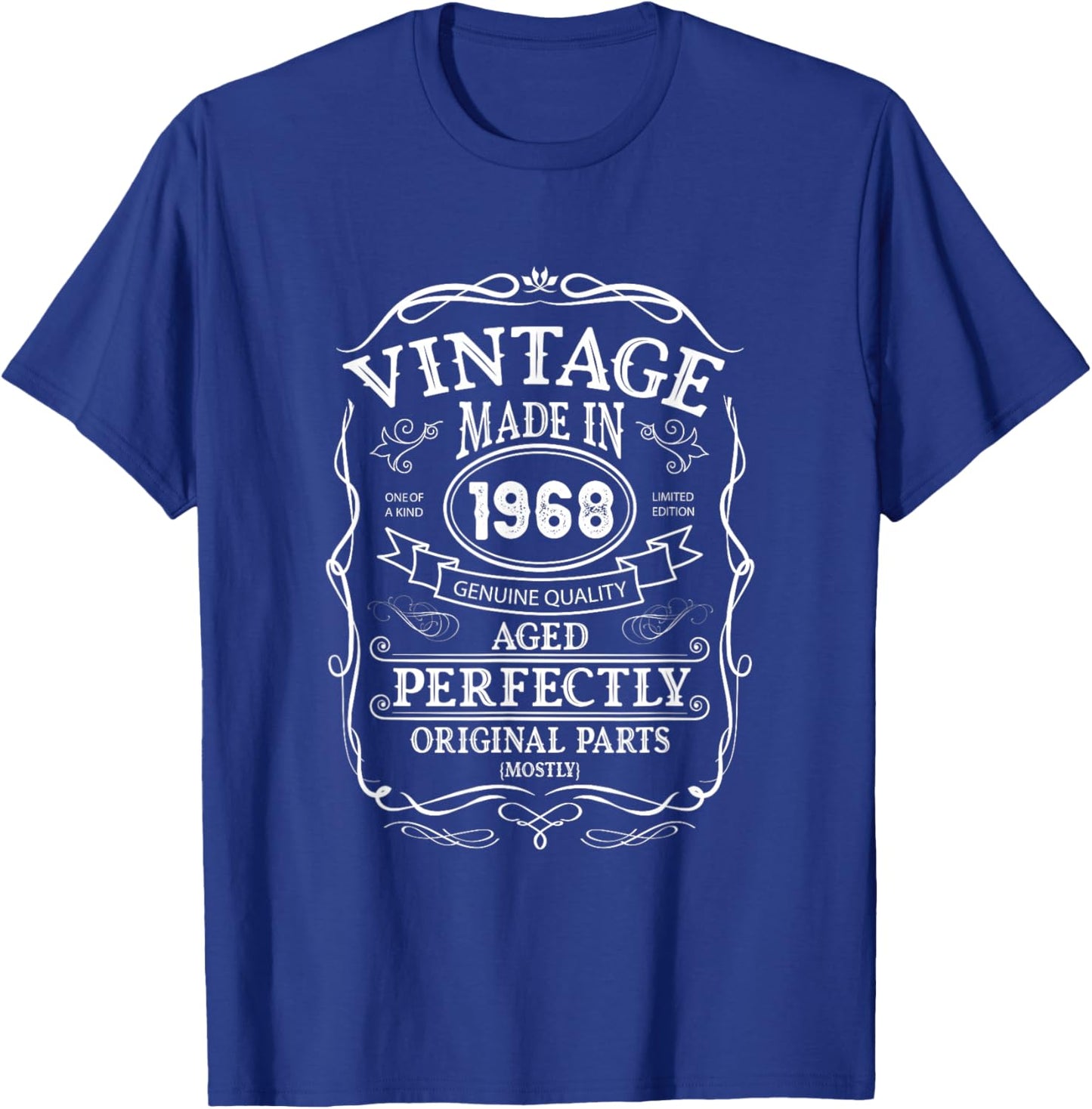 56th Birthday Retro Limited Edition Born 1968 , black T-Shirt - T-Shirt | Royal