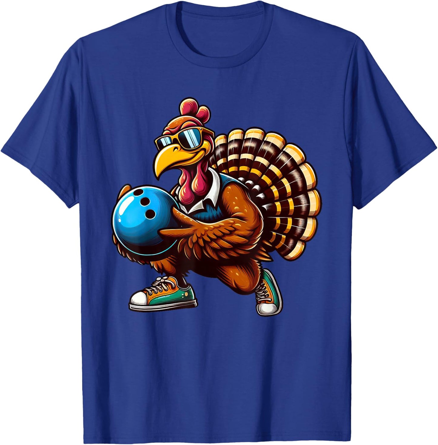 Funny Turkey Bowler Thanksgiving Bowling Kids T-Shirt - T-Shirt | Royal