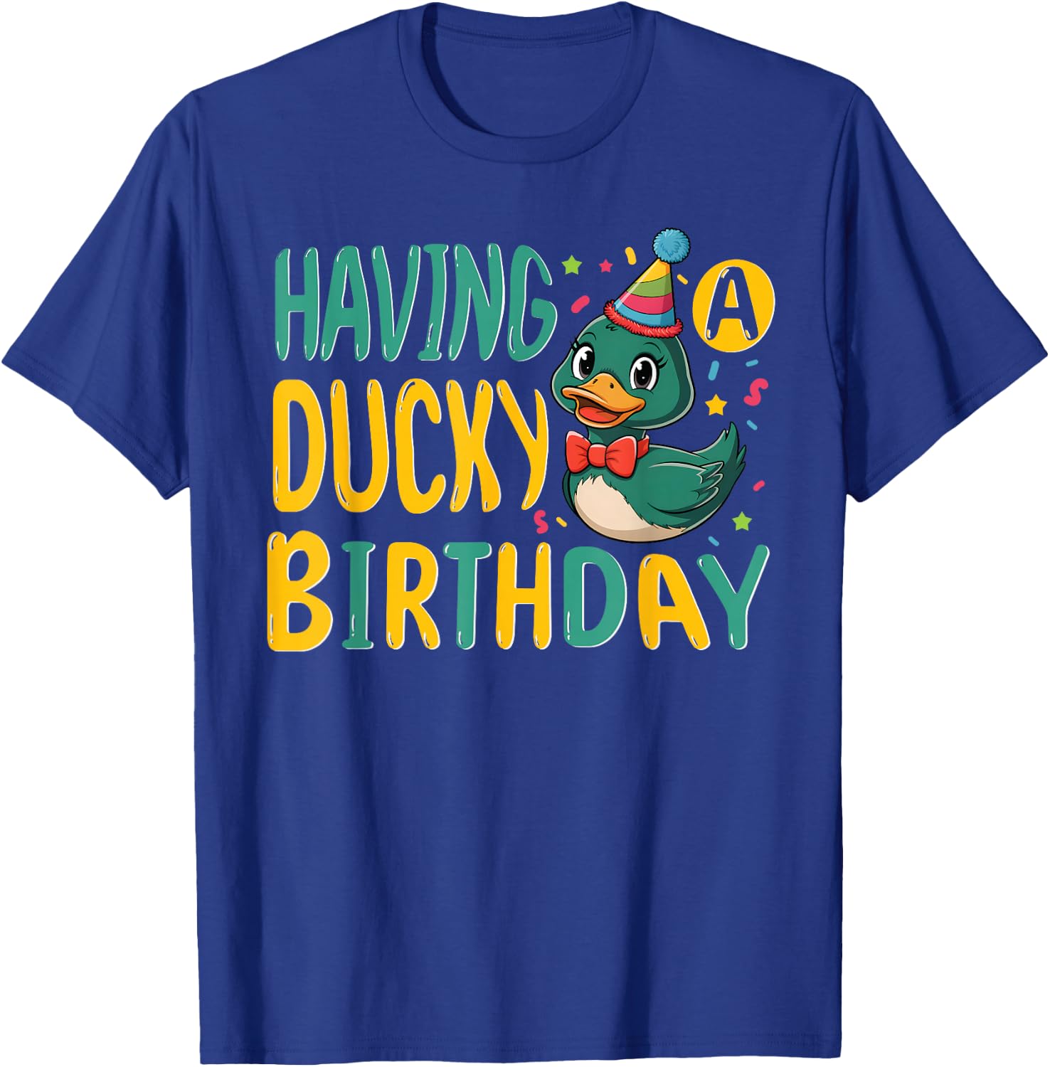 Mallard Duck with Duck for Birthday for Children and Boys T-Shirt - T-Shirt | Royal