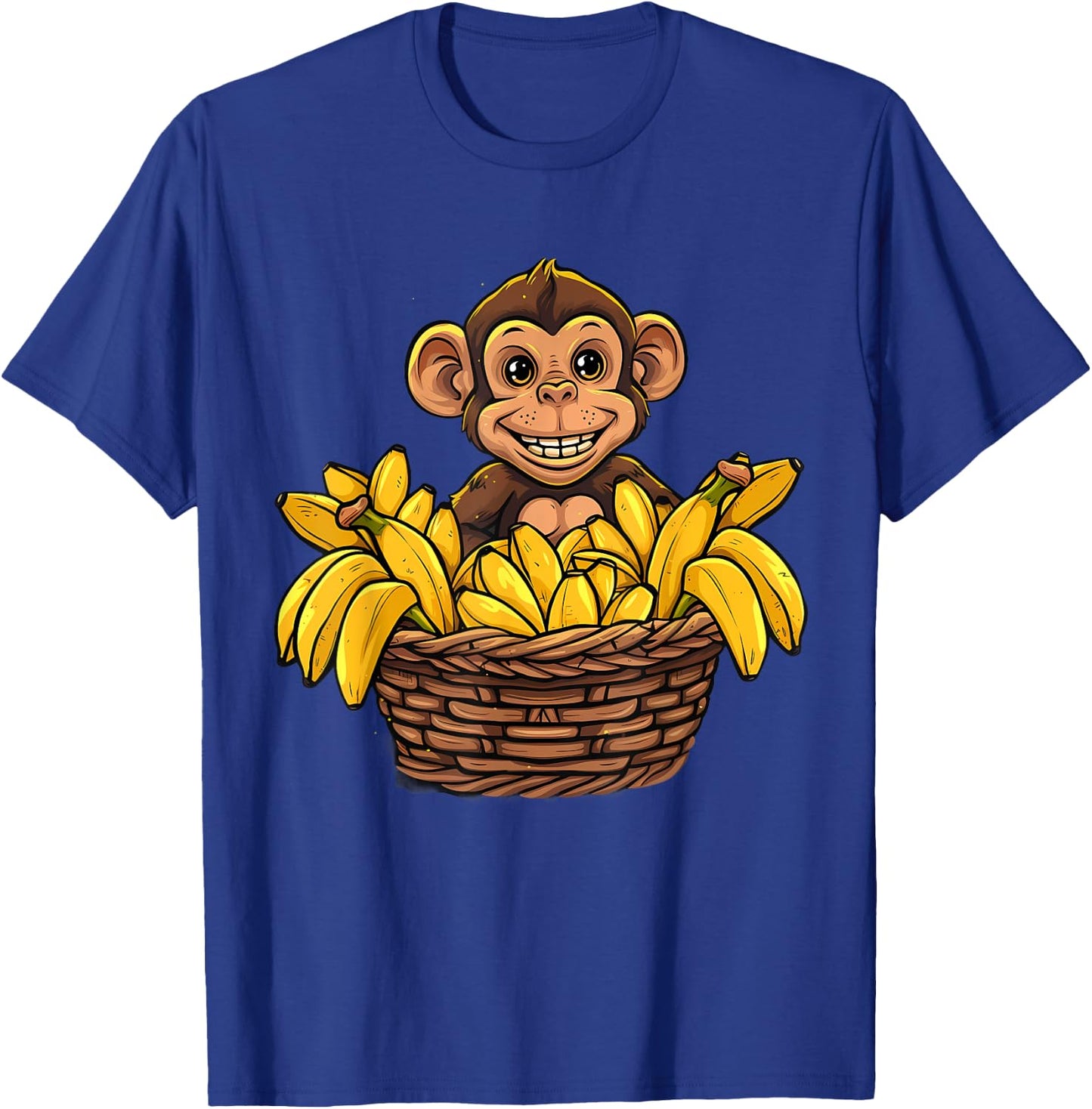 Banana Monkey Cute Monkey Artwork Bananas Fruit Nature T-Shirt - T-Shirt | Royal