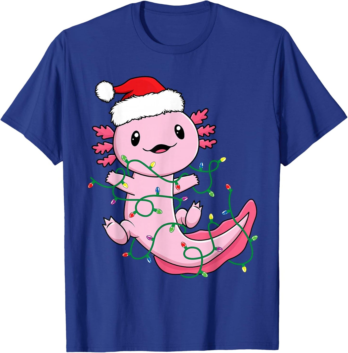 Funny Axolotl Toddler Kids Boys Christmas Xmas Lights T-Shirt - T-Shirt | Royal