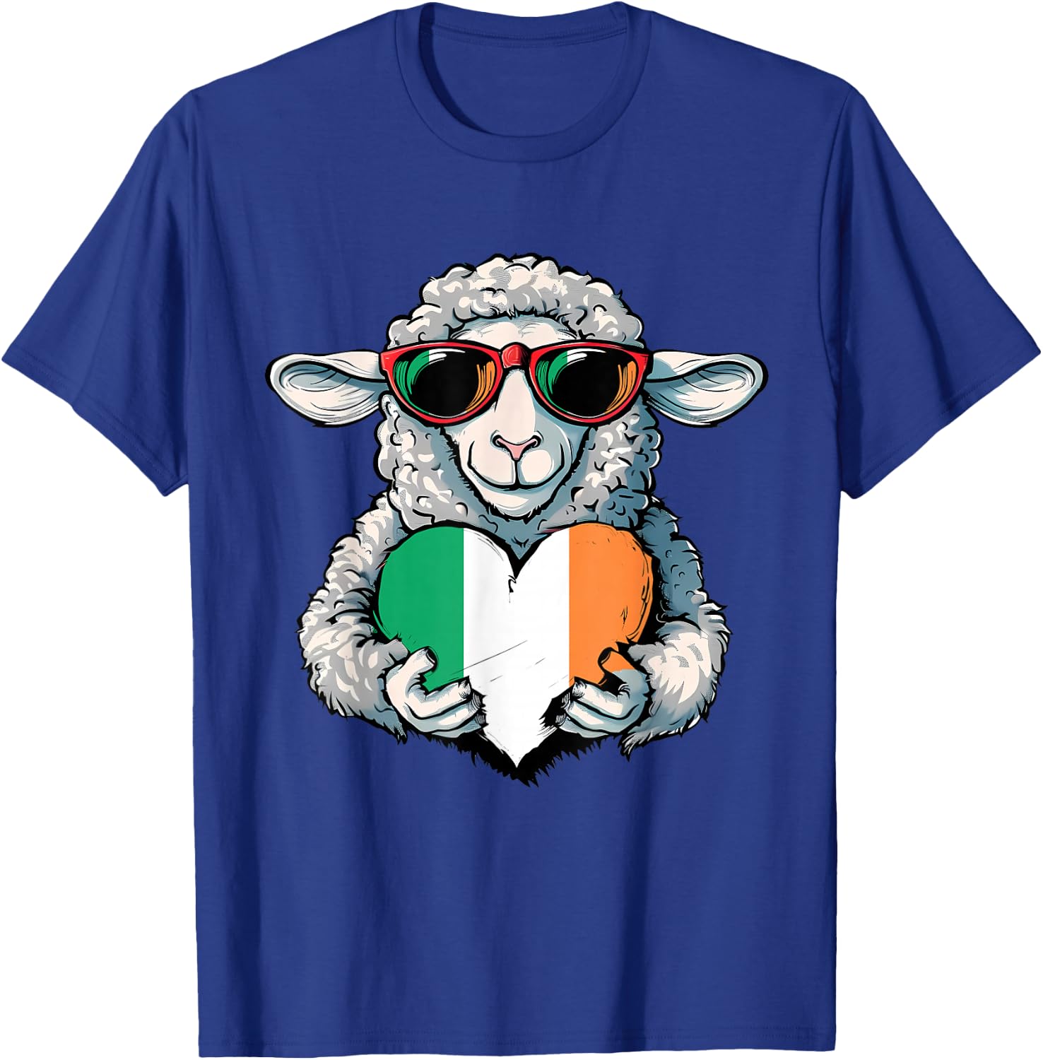 Irish Flag Ireland Heart Sheep Irish Roots Irish Pride T-Shirt - T-Shirt | Royal