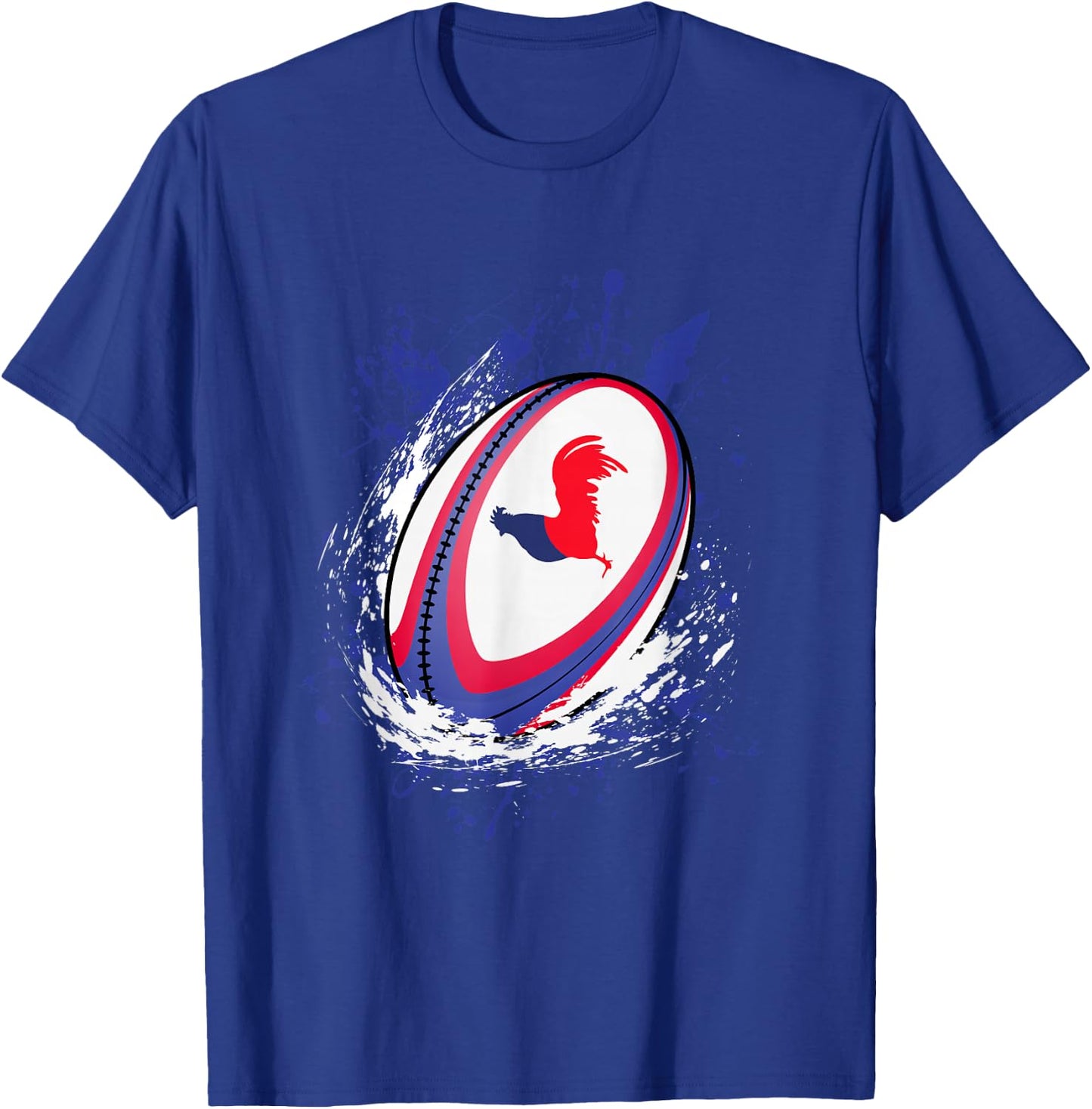 Rugby Shirt Player Child Man Flag Rooster Men Women T-Shirt - T-Shirt | Royal