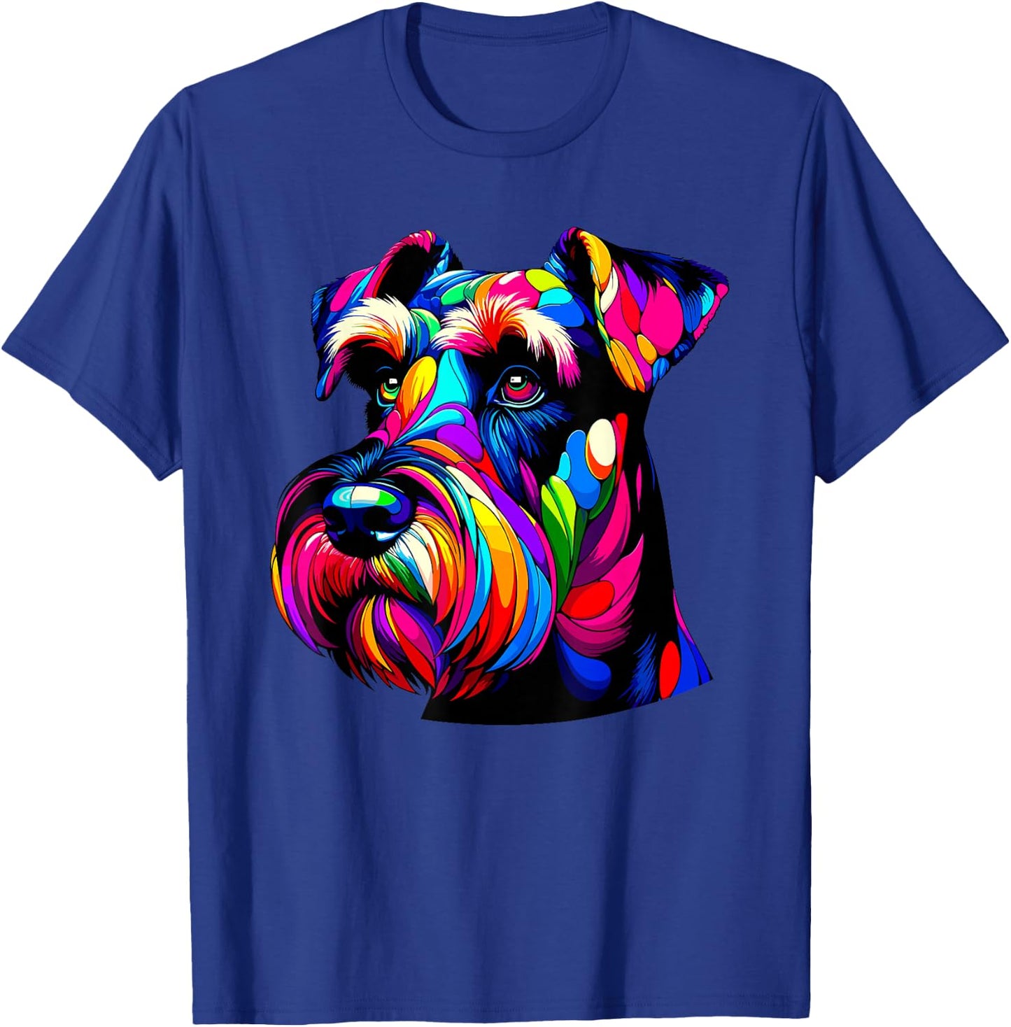 Colorful Pop Art Giant Schnauzer Schnauzers T-Shirt - T-Shirt | Royal