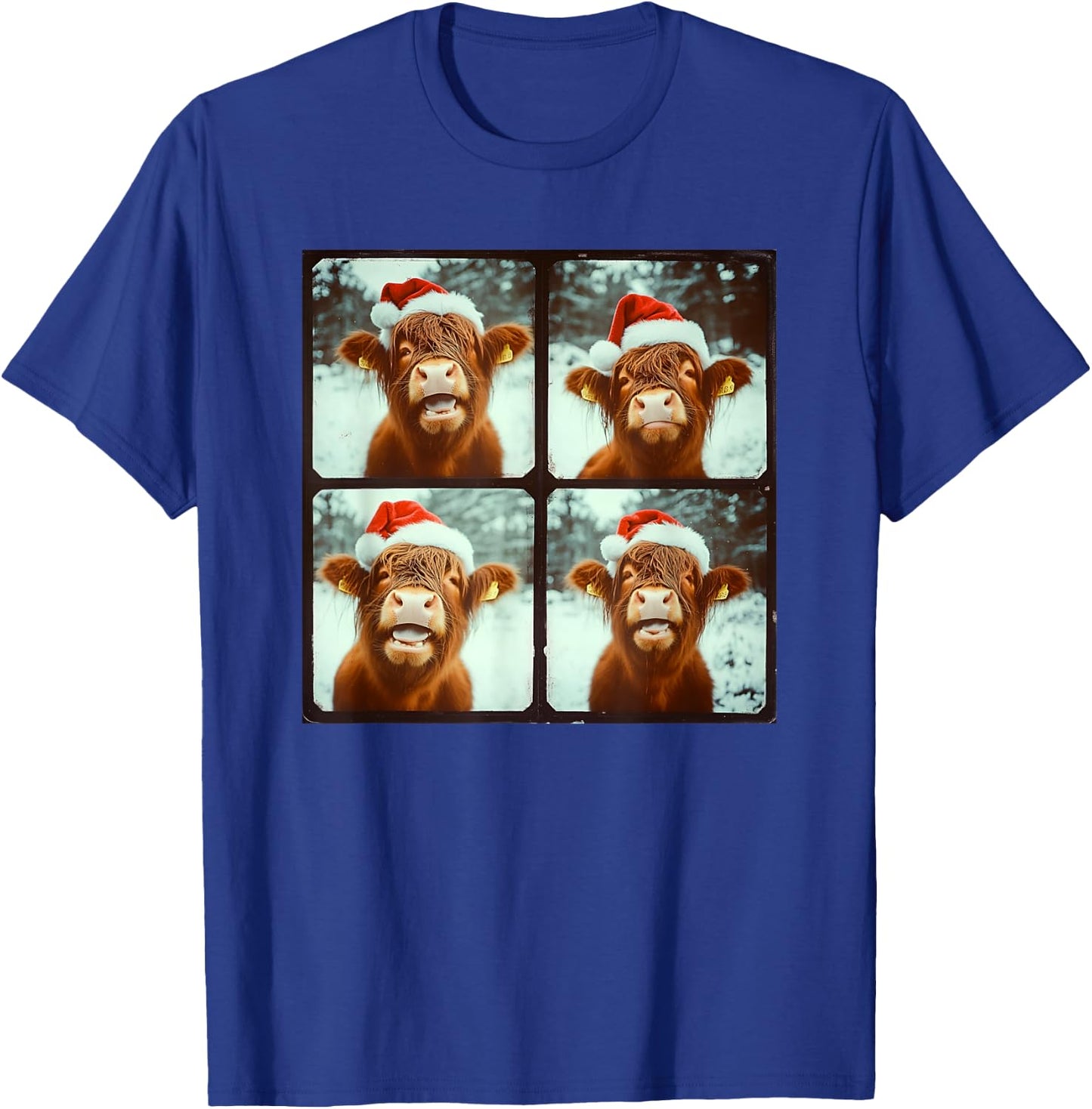 Love Cows Xmas Cow Lover Winter Highland Cow Christmas T-Shirt - T-Shirt | Royal