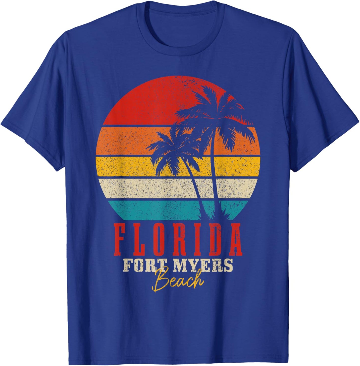 Fort Myers Beach Florida Vintage USA America Souvenir T-Shirt - T-Shirt | Royal