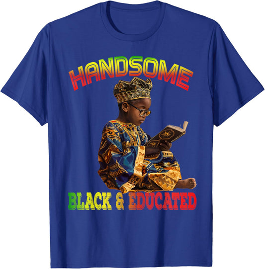 Handsome Black Educated Black History African Kids Boy T-Shirt - T-Shirt | Royal