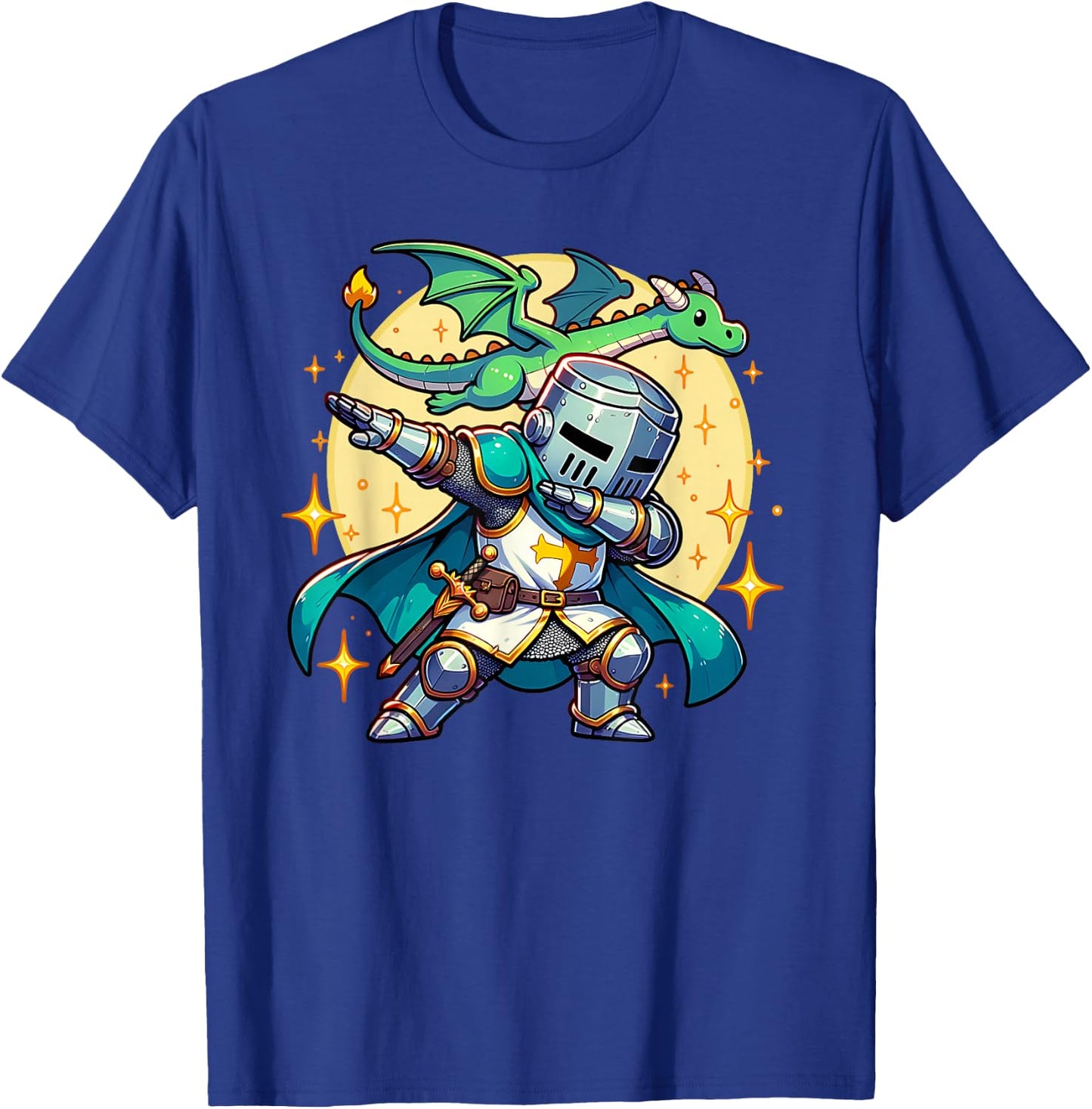 Dabbing Medieval Knight Dragon Funny Renaissance Ren Faire T-Shirt - T-Shirt | Royal