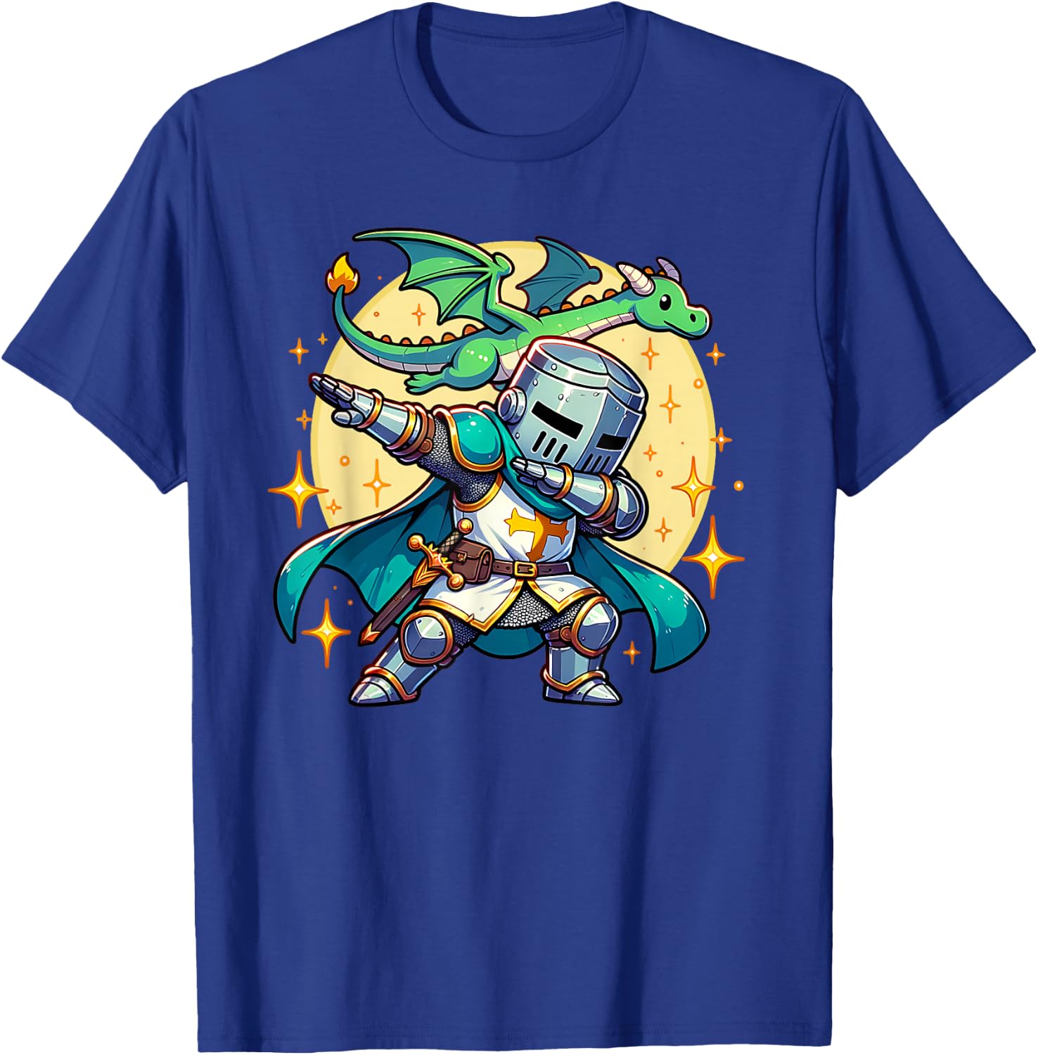 Dabbing Medieval Knight Dragon Funny Renaissance Ren Faire T-Shirt - T-Shirt | Royal