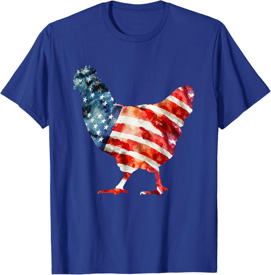 USA Chicken 4th of July Chicken American Flag Kids Men T-Shirt - T-Shirt | Royal