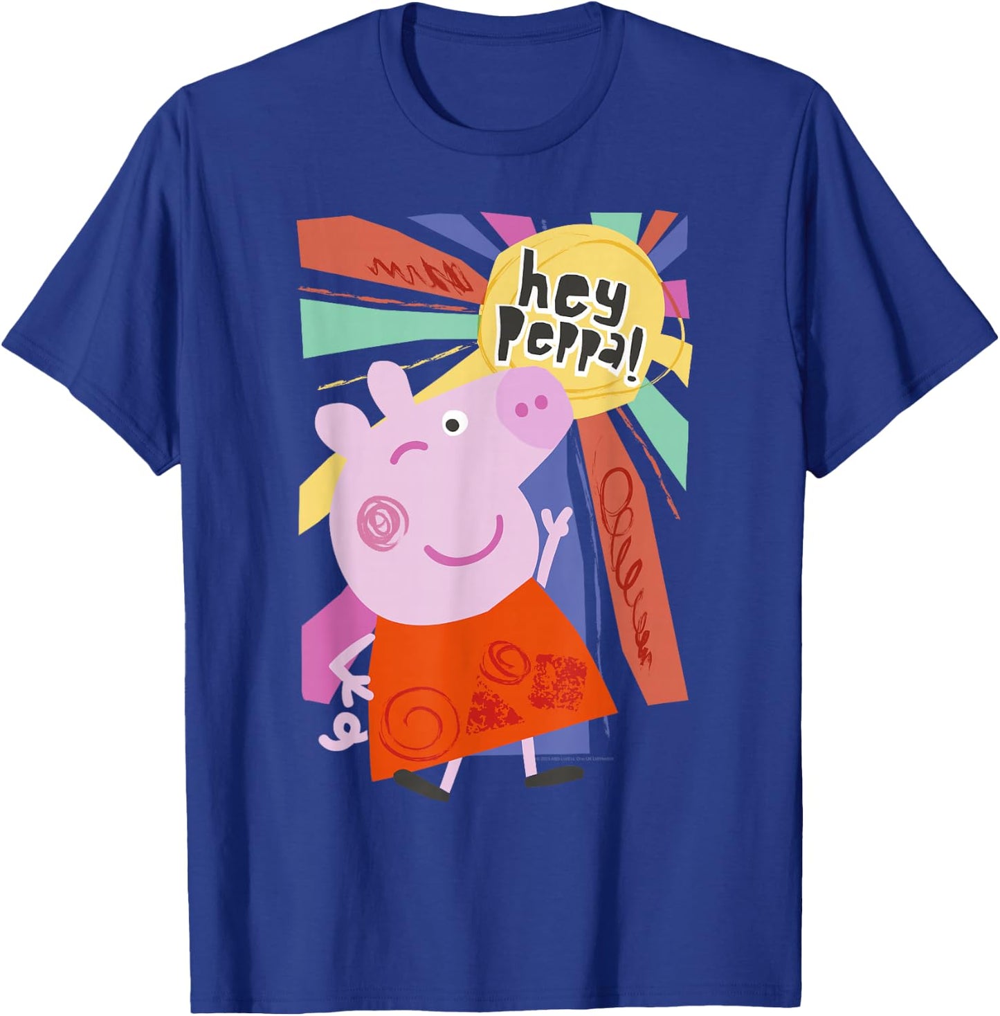 Peppa Pig Hey Peppa Colorful Sunshine Striking Pose Portrait T-Shirt - T-Shirt | Royal