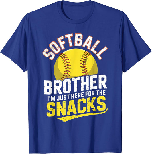 Softball brother I'm Just Here for the snacks Toddler Kids T-Shirt - T-Shirt | Royal