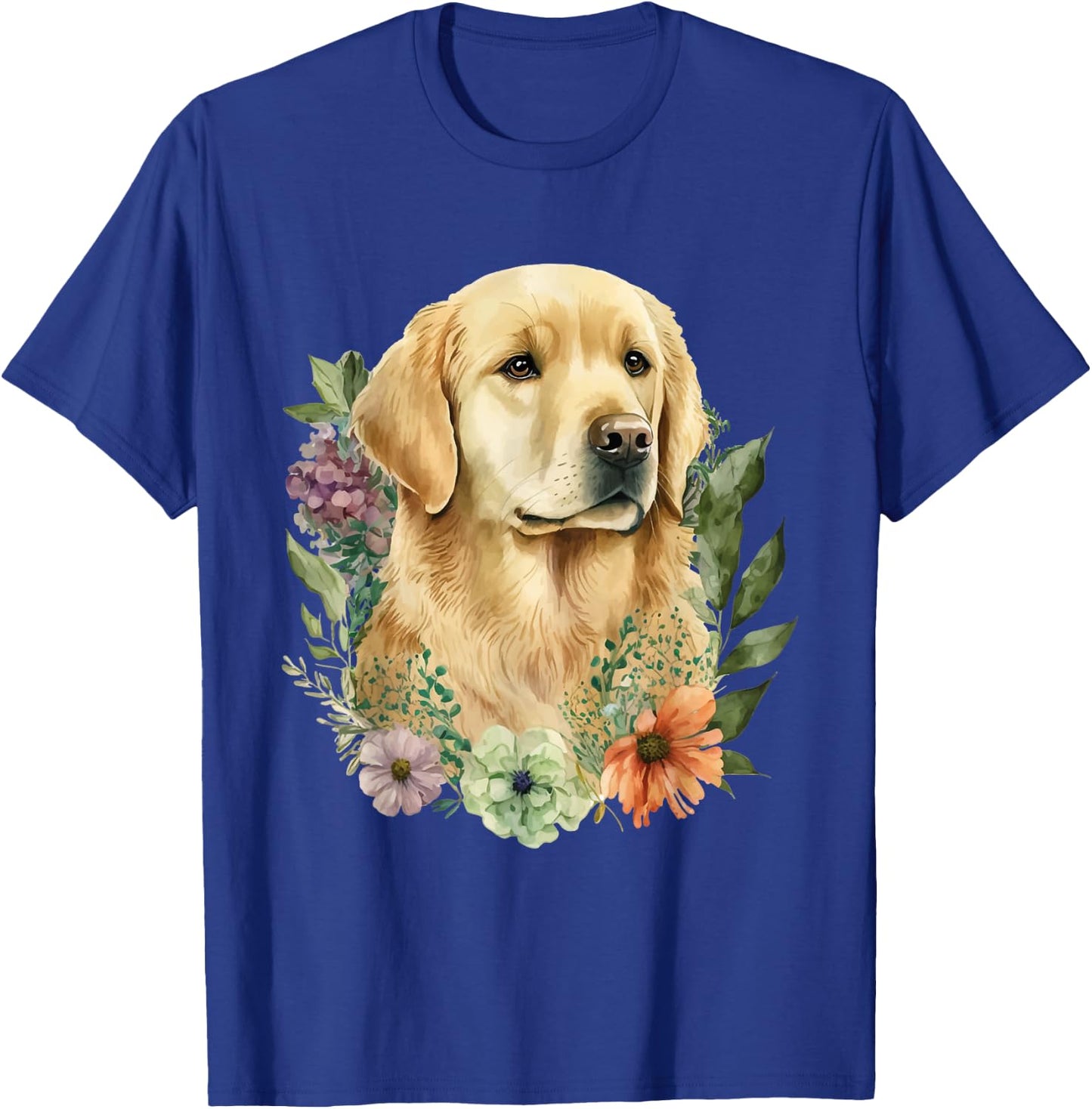 Spring Flower Golden Retriever - Canine Lover Dog Owner Men Women Girls Kids T-Shirt - T-Shirt | Royal