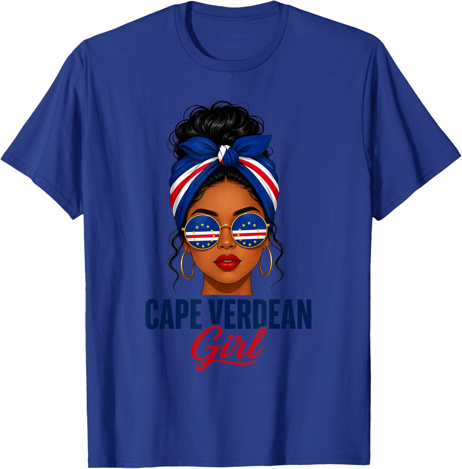 Cape Verdean Girl African Pride Flag Love Cape Verde T-Shirt - T-Shirt | Royal