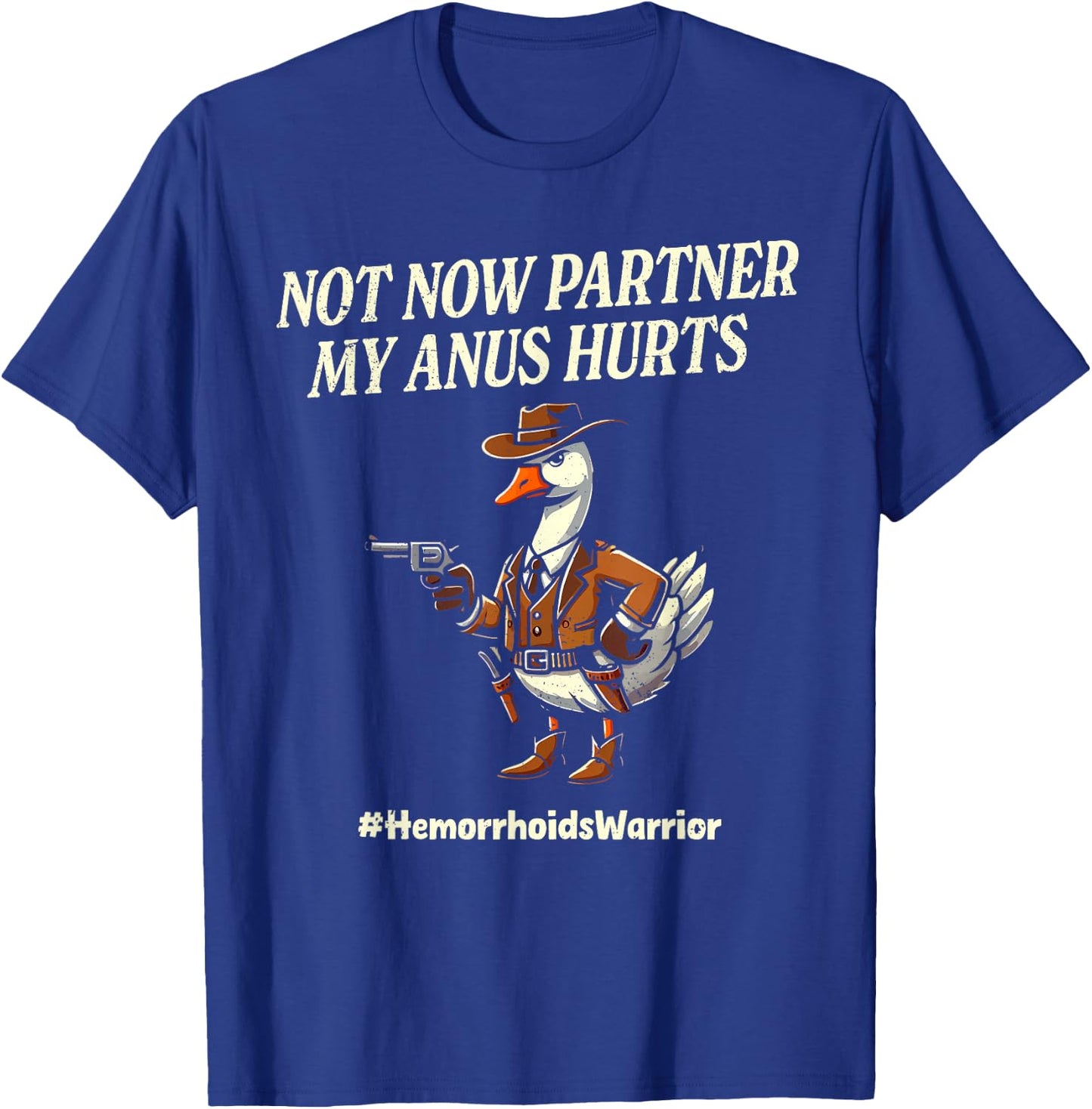 Funny Hemorrhoid Survivor Hemorrhoid Conqueror T-Shirt - T-Shirt | Royal