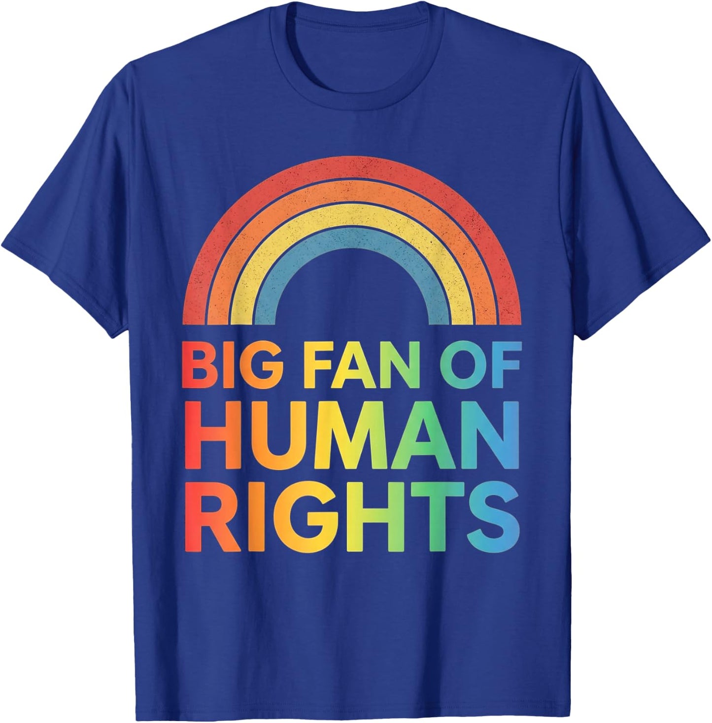 Big Fan of Human Rights Rainbow Equality Vintage Men Women T-Shirt - T-Shirt | Royal