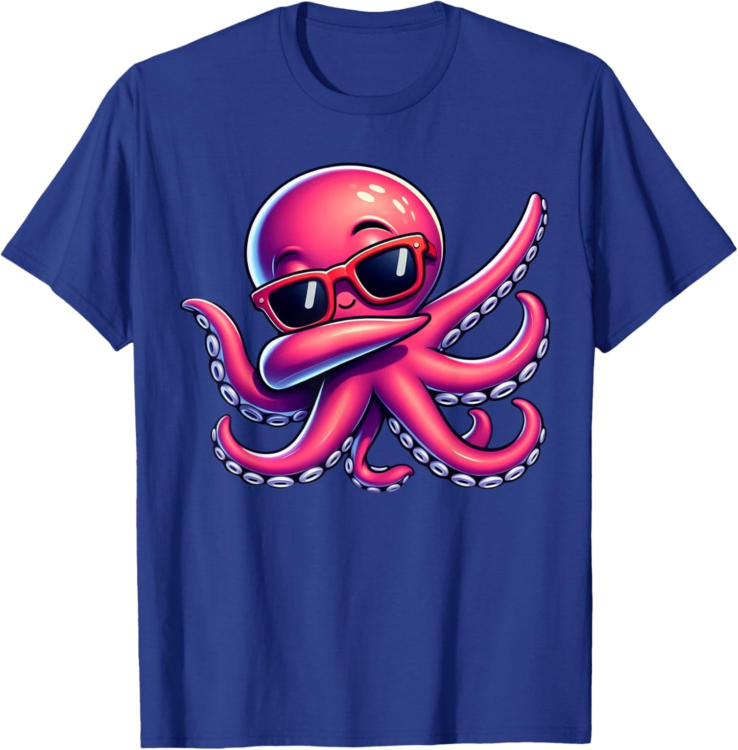 Dabbing Octopus, Sunglasses Octopus Animal, Cool Cartoon T-Shirt - T-Shirt | Royal