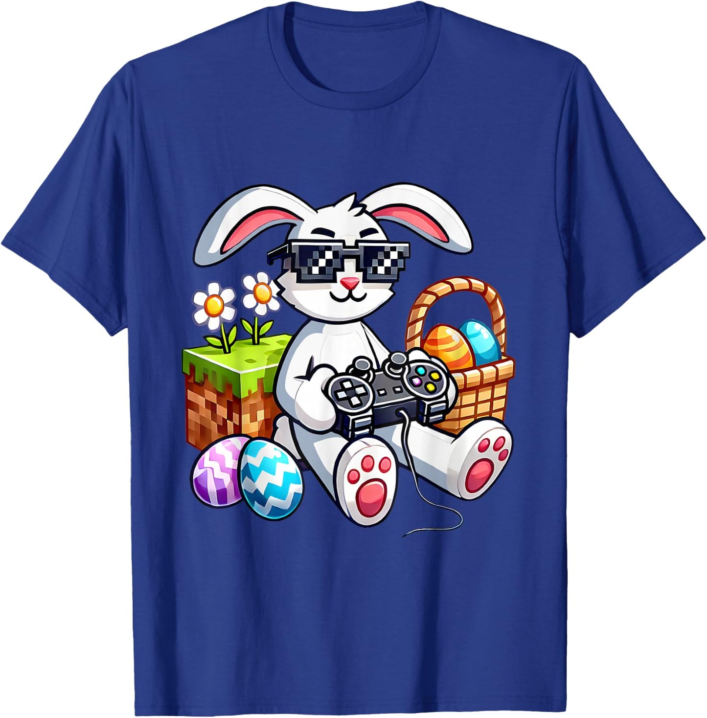 Happy Easter Day Bunny Egg Video Game Boys Kids Gamer T-Shirt - T-Shirt | Royal