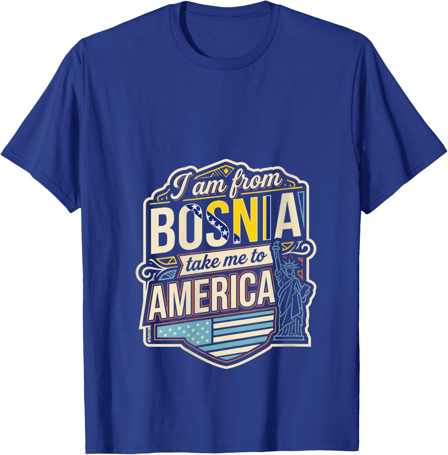 Women's I Am from Bosnia Take Me to America V-Neck T-Shirt - T-Shirt | Royal