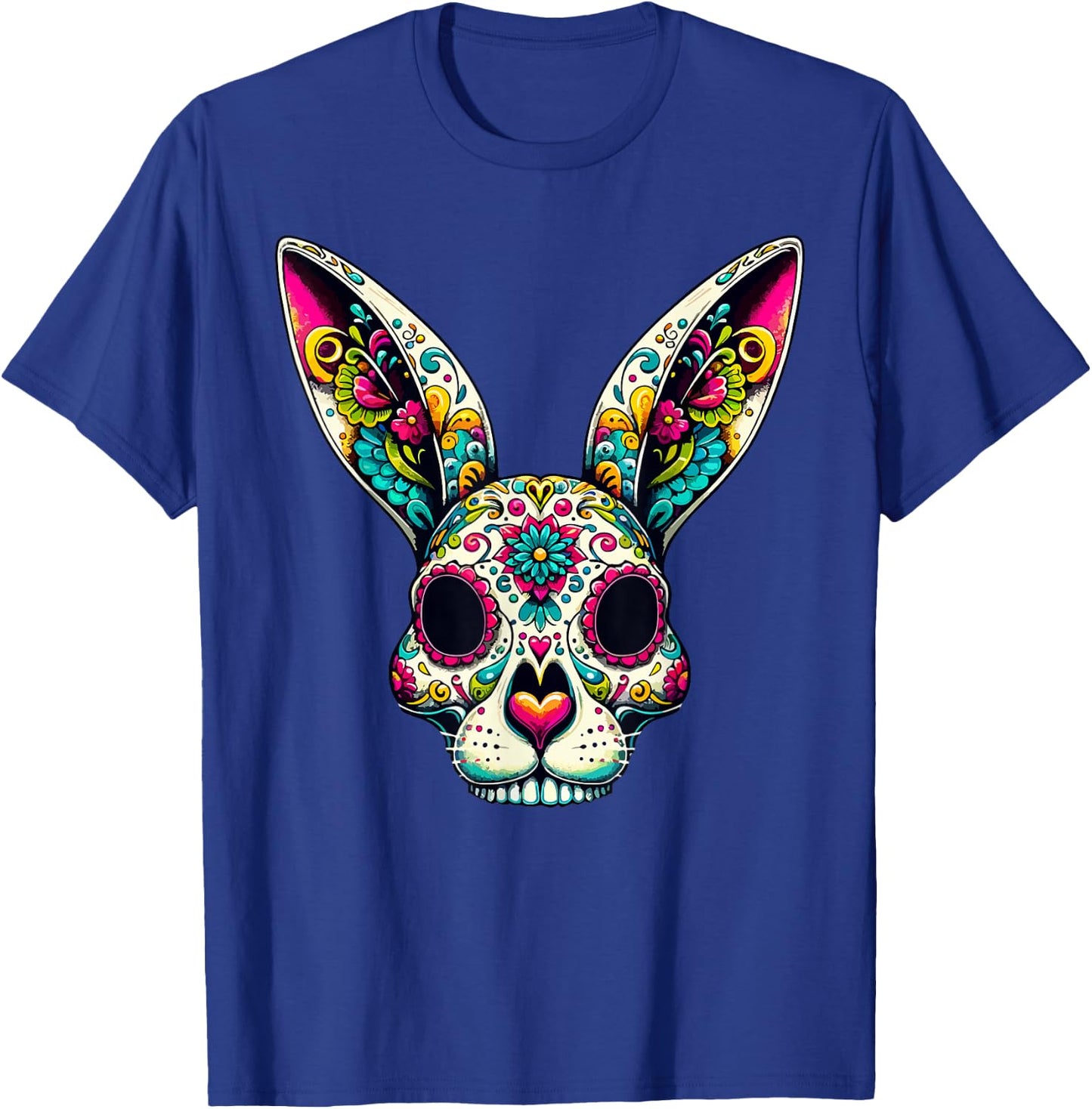 Bunny Sugar Skull Bunny Ears La Catrina Easter Day Of Dead T-Shirt - T-Shirt | Royal