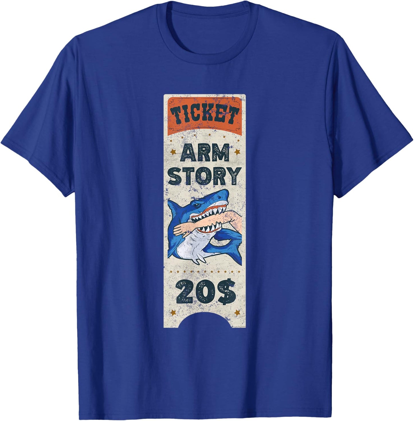 Amputee Funny Arm Story Amputation Surgery Shark Humor T-Shirt - T-Shirt | Royal