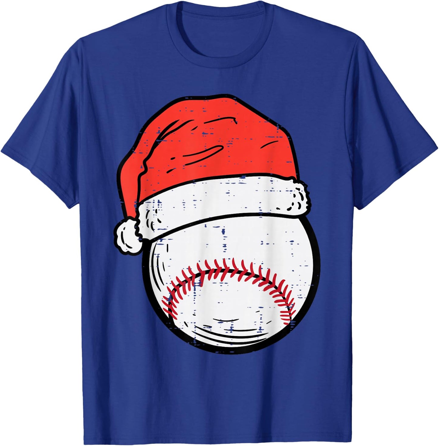 Baseball Santa Hat Sports Christmas Xmas Boys Men T-Shirt - T-Shirt | Royal