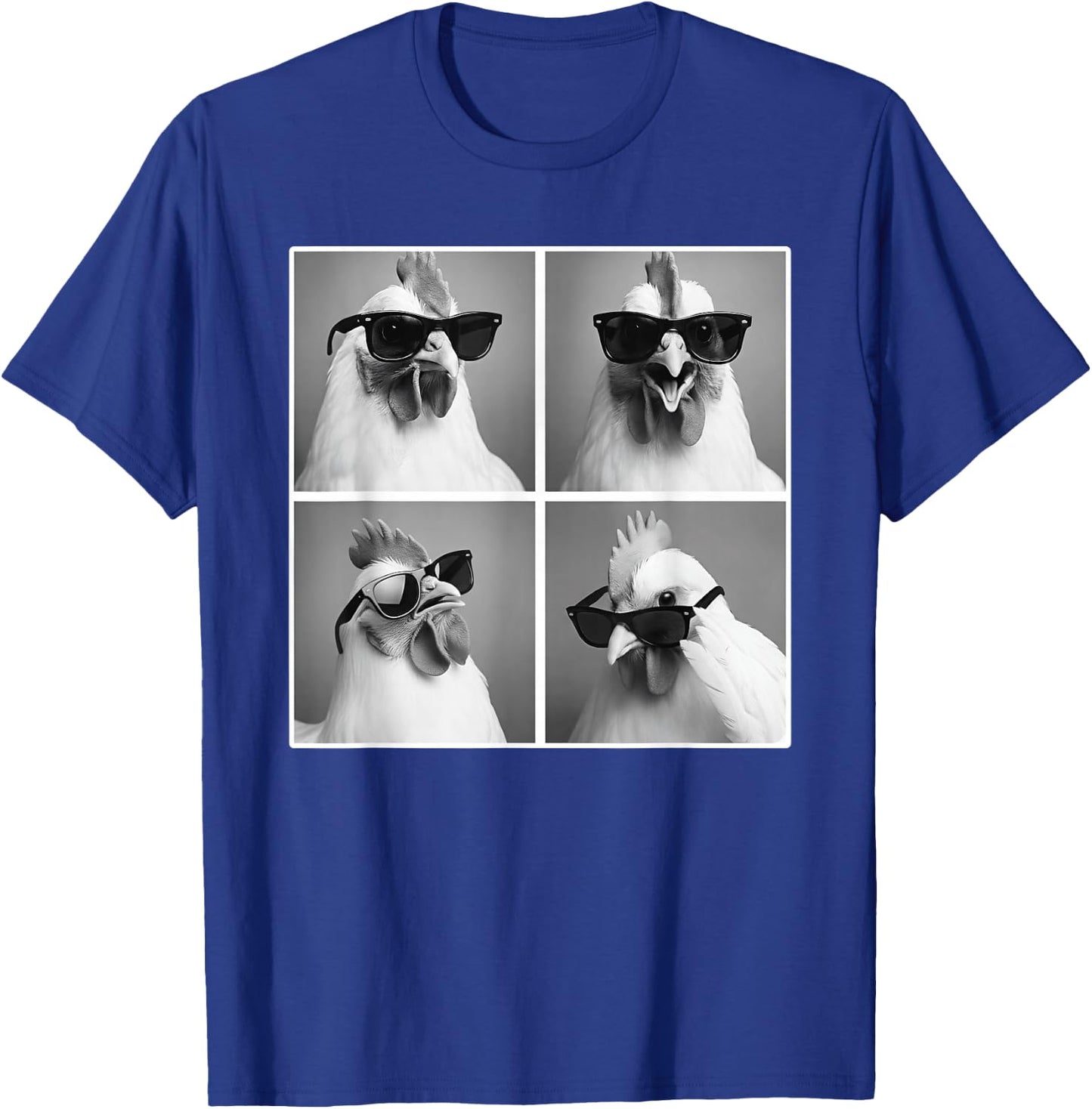 Chicken in Photobooth | Rooster with Sunglasses T-Shirt - T-Shirt | Royal