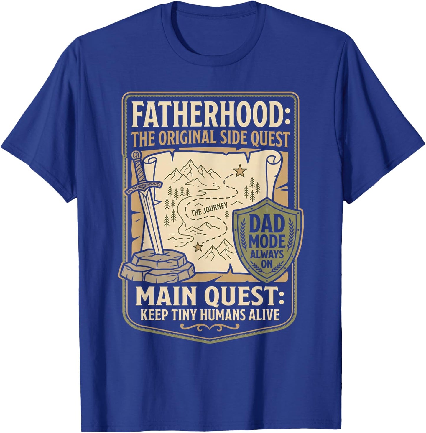 Father Dad Shirt Fatherhood The Original Side Quest Dad Mode T-Shirt - T-Shirt | Royal