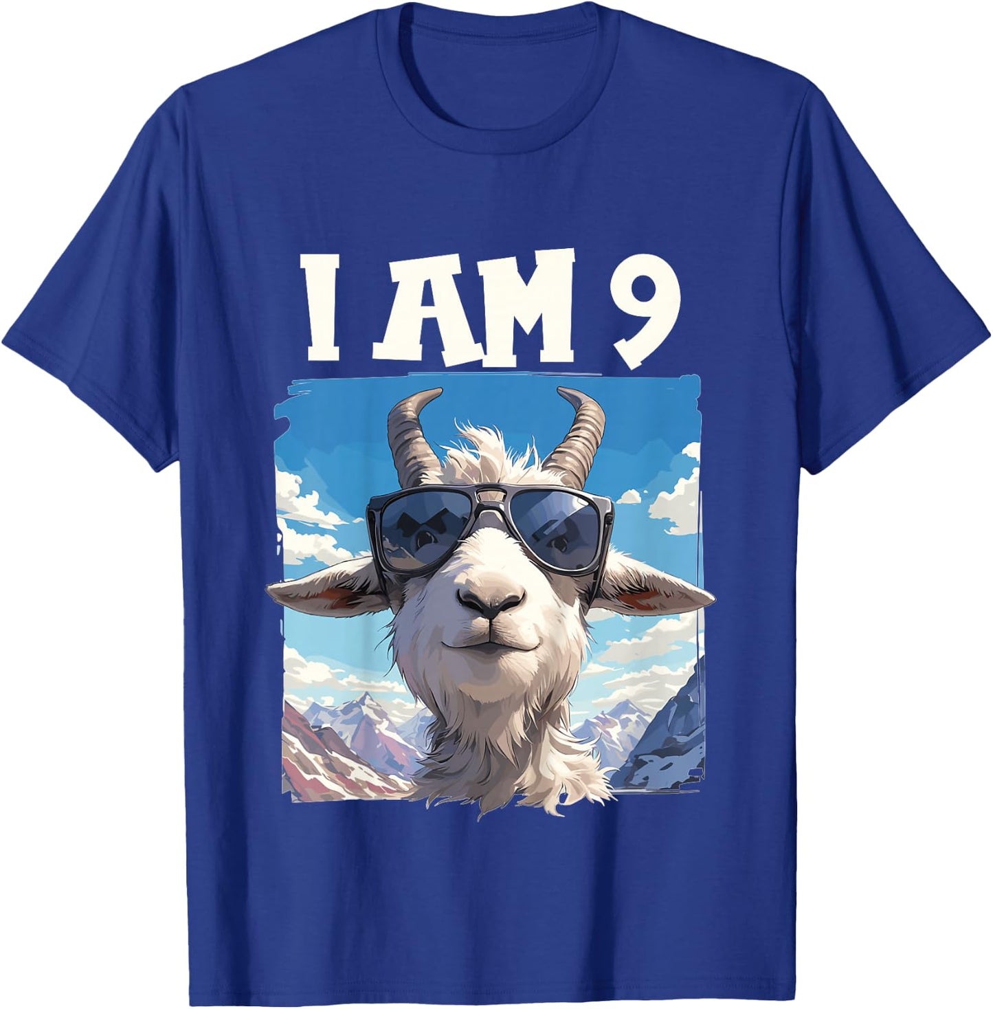 9 Years old 9 birthday Goats Boy Girl Goat T-Shirt - T-Shirt | Royal