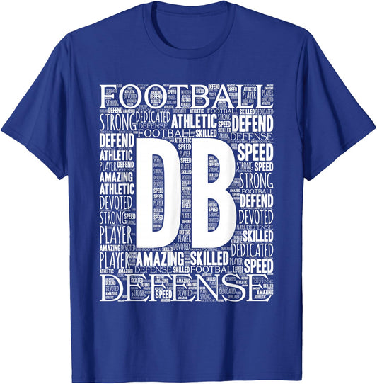 Defensive Back DB Position Football T-Shirt - T-Shirt | Royal