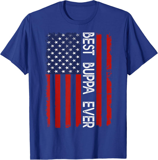 Best BUPPA Ever Vintage American Flag Fathers Day T-Shirt - T-Shirt | Royal