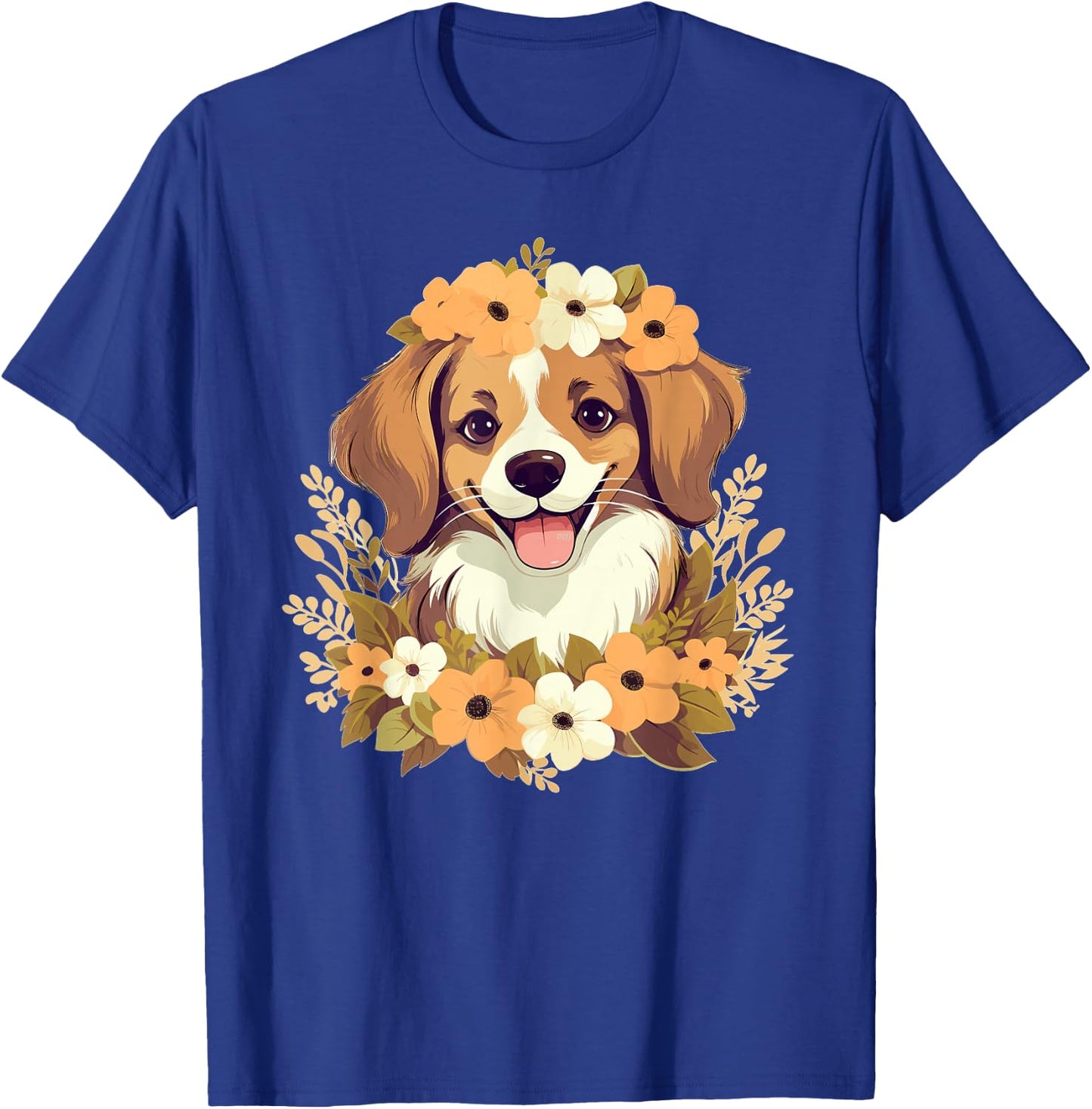 Niedlicher Hund mit Blumen I Kids Dog T-Shirt - T-Shirt | Royal