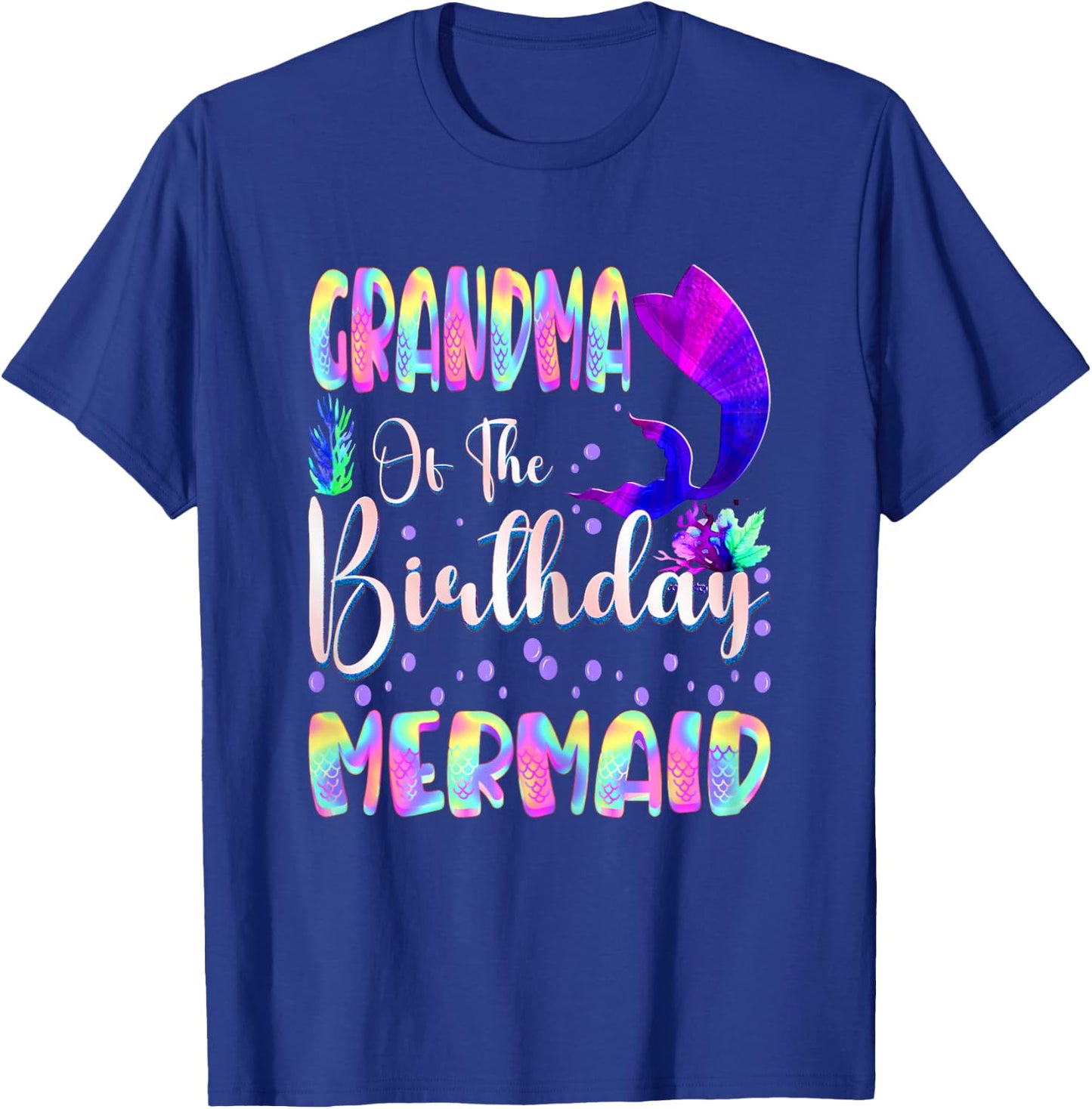 Grandma Of The Birthday Mermaid Matching Family Party T-Shirt - T-Shirt | Royal