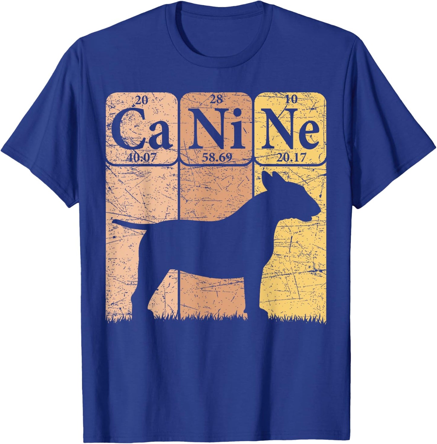 Bull Terrier Dog Periodic Table Elements Dog Lover Canine T-Shirt - T-Shirt | Royal