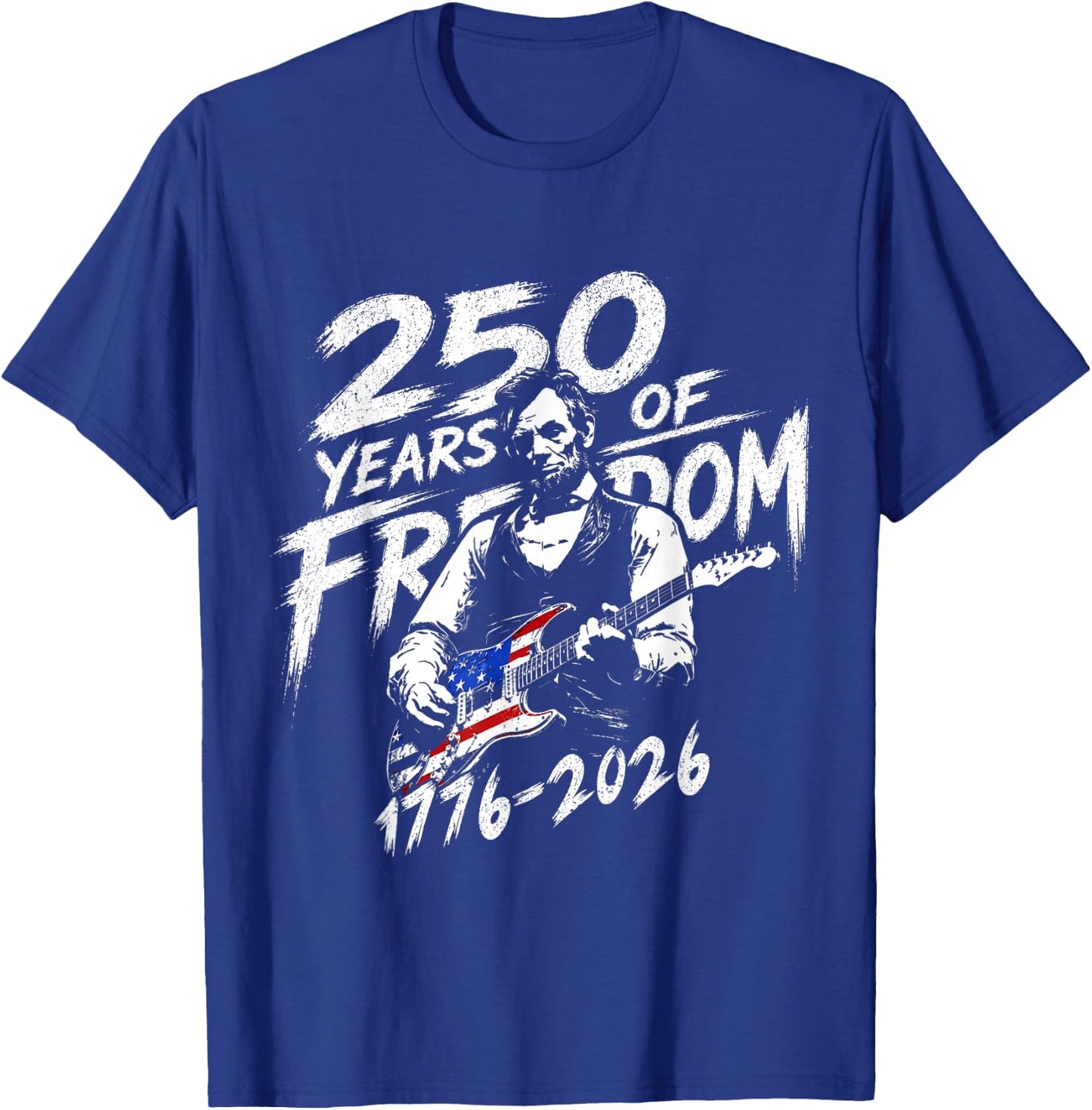 Vintage Abraham Lincoln Abe Lincoln Playing Guitar 250 Years T-Shirt - T-Shirt | Royal