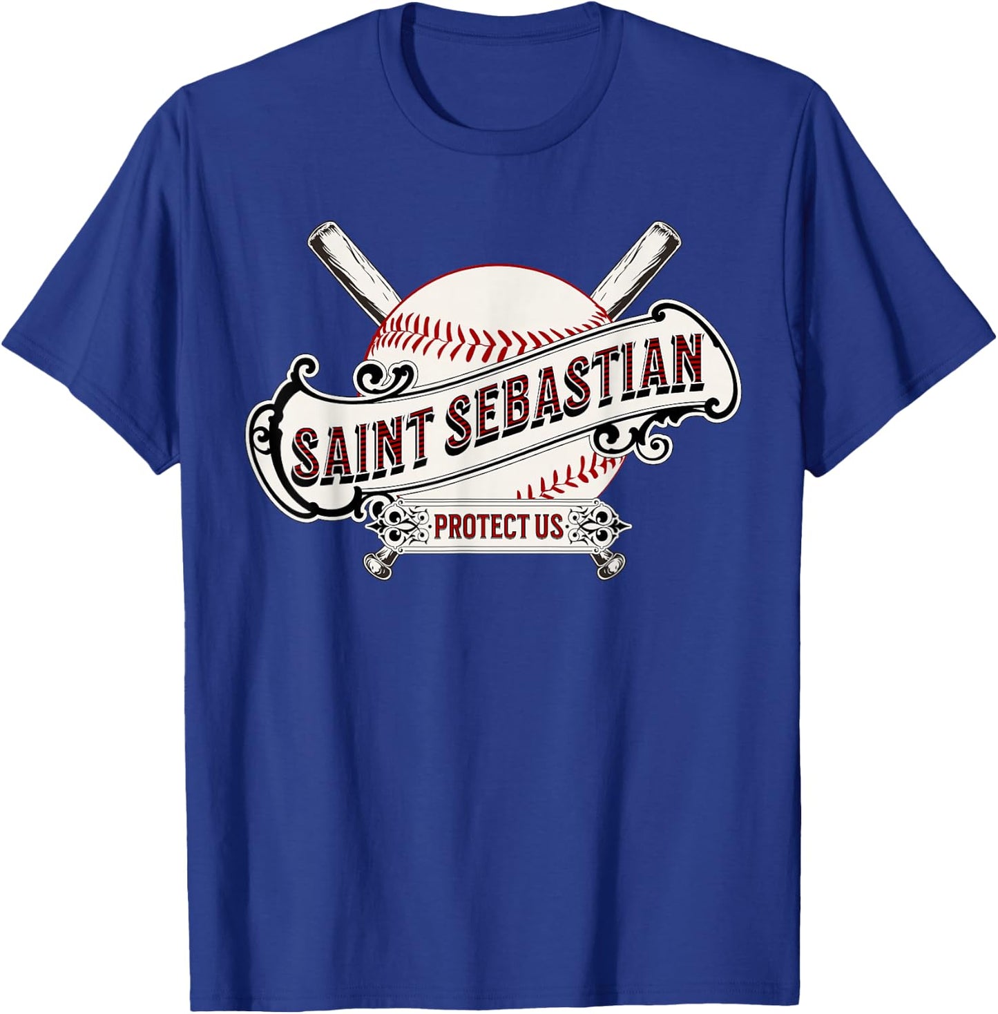St Sebastian Patron Saint of Baseball Prayer Sports Athletes T-Shirt - T-Shirt | Royal