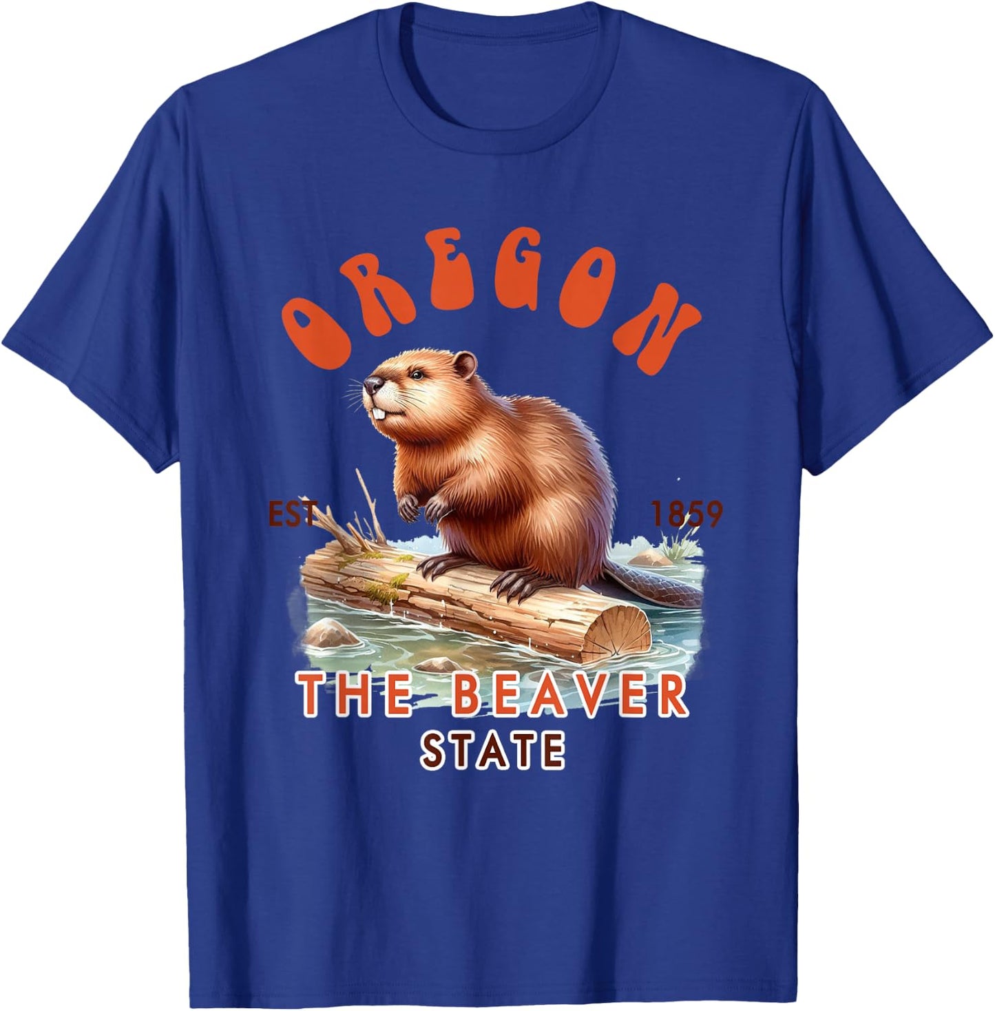 Oregon Travel The Beaver State Vacation Oregon State Beaver T-Shirt - T-Shirt | Royal