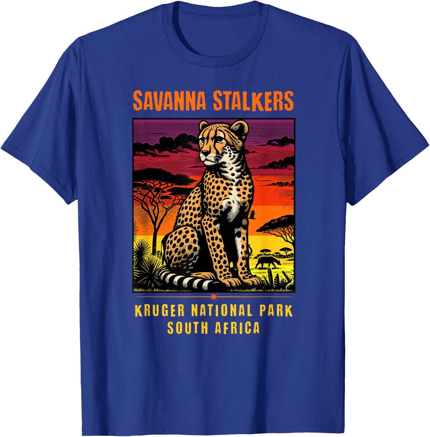 Cheetah Savanna Stalkers Kruger National Park South Africa T-Shirt - T-Shirt | Royal