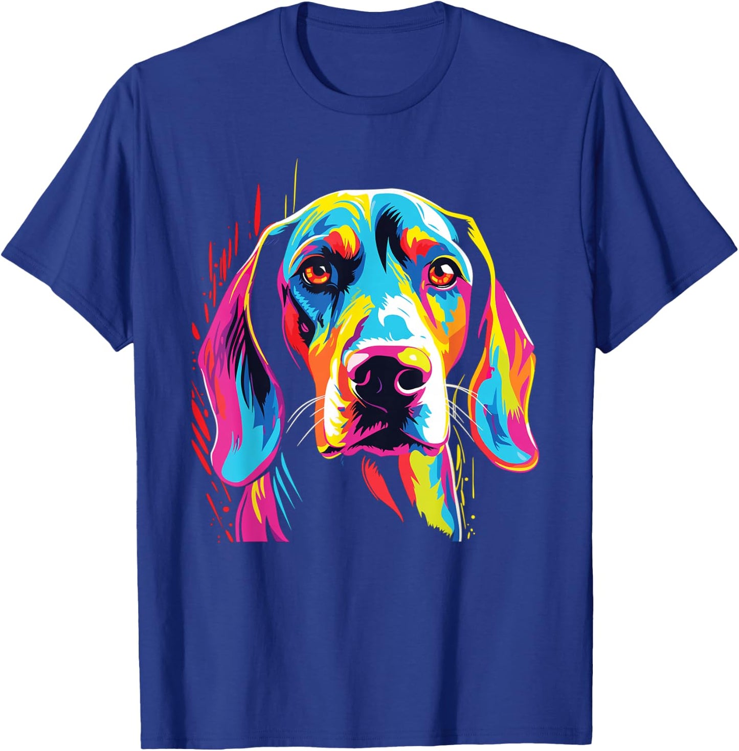 Watercolor Colorful Treeing Walker Coonhound Dog T-Shirt - T-Shirt | Royal