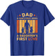 Dad A Son's First Hero A Daughter's First Love Men dad papa T-Shirt - T-Shirt | Royal