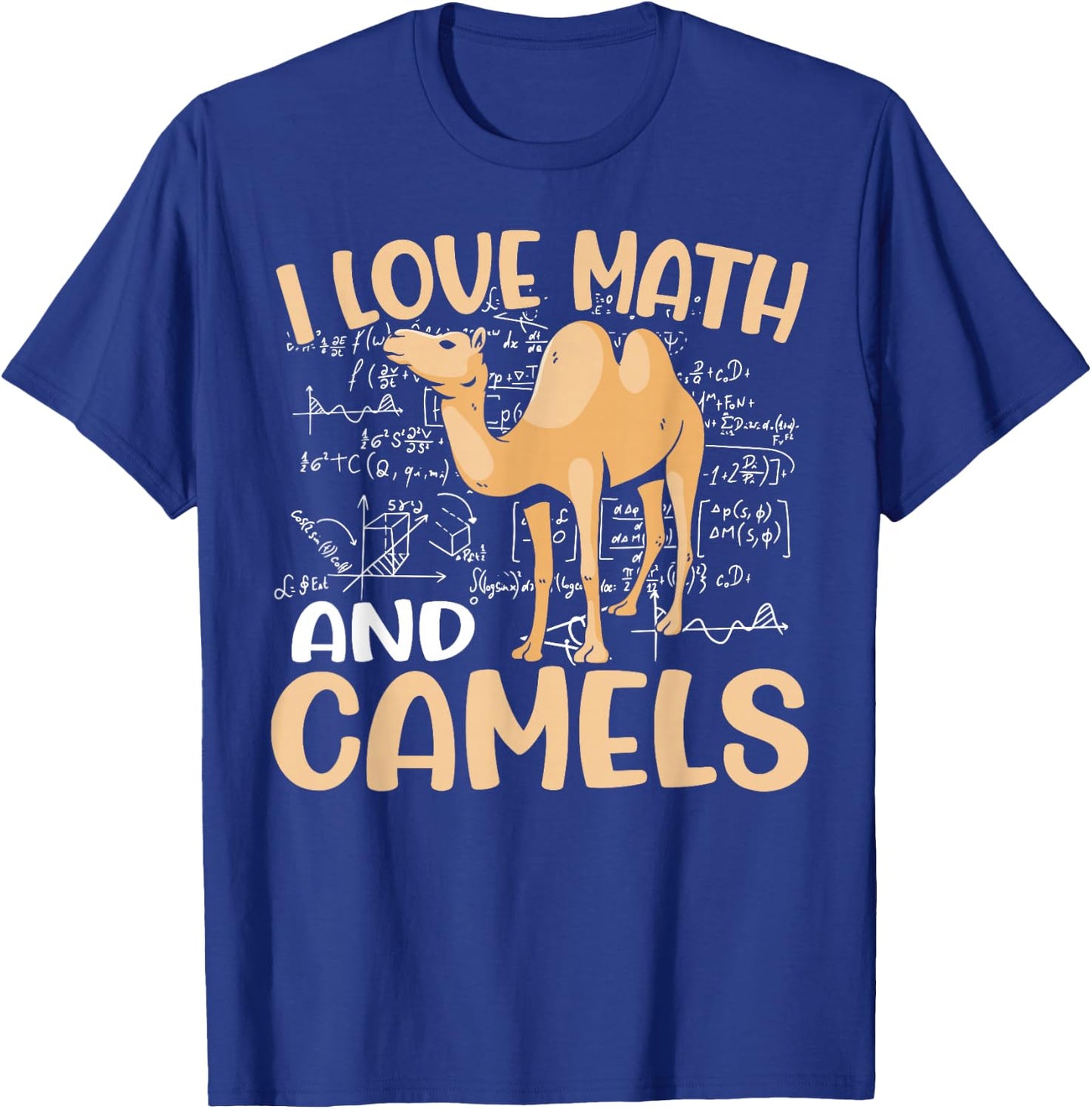 Kids Dromedary Funny School I Love Math And Camels T-Shirt - T-Shirt | Royal
